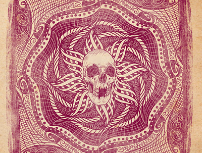 Twisted Skull design illustration pattern procreate