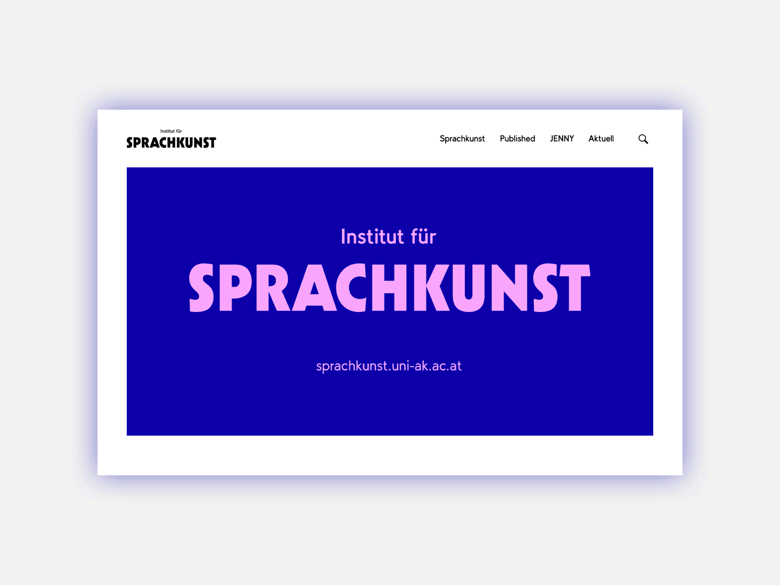 Institut für Sprachkunst clean minimal webdesign website writing