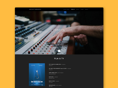 Composer portfolio audio dark design minimal music portfolio video webdesign