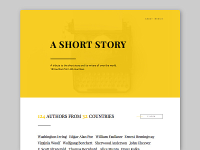 A Short Story clean design minimal typography ui webdesign writing