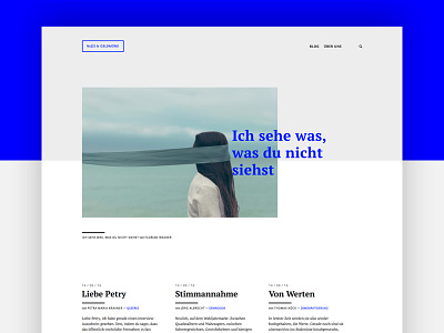 Blog design blog blue clean minimal typography webdesign writing