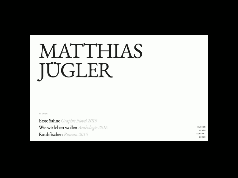 Matthias Jügler clean minimal portfolio typography webdesign website white writing