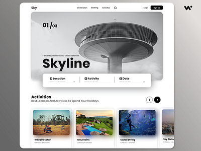 Skyline Home page design branding design homepage logo ui uiuxdesign ux web design website websitetal