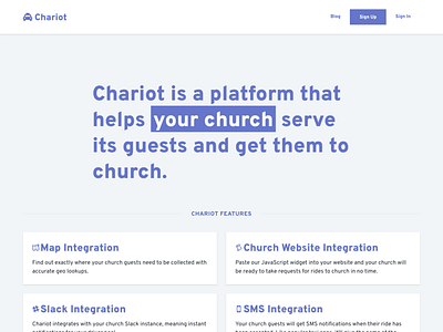 Chariot - ride sharing for churches