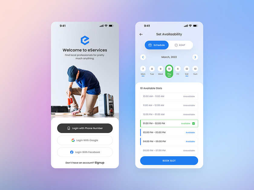 eServices App by Mohsin on Dribbble