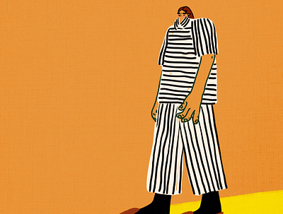 Stripes on Stripes abstract bold bright character digital art emotional exciting expressive fashion hand drawn humor illustration minimal orange silly stripes visbii