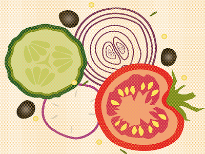 Salad print graphic design illustration photoshop salad tomato vector