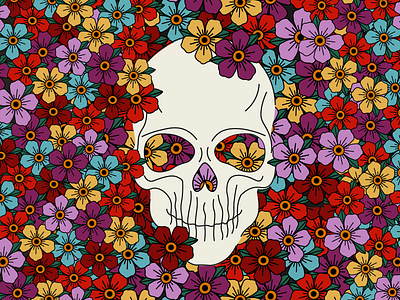 The Nature illustration design flowers graphic design illustration mexico nature scull sticker the day of the dead vector