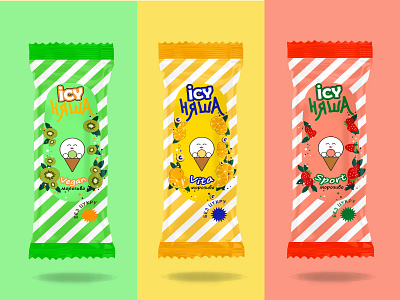 Ice-cream Icy Nyasha | Packaging design graphic design ice cream illustration logo package packaging design product design vector illustration