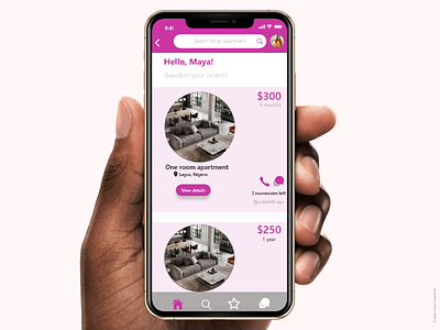 Apartment app for roommates ui