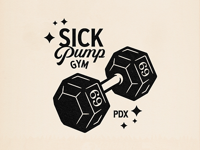 Sick Pump Garage Gym crossfit fitness gym illustration logo portland weightlifting