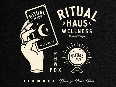 Ritual Haus Wellness apparel badge brand branding design illustration logo logo design tarot vector witch
