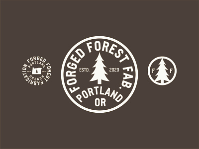 Forged Forest Fabrication apparel badge brand branding design fabrication forest graphic design illustration logo logo design vector