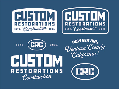 Custom Restorations Construction Flash apparel badge brand branding construction design illustration logo logo design vector