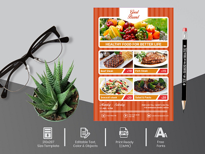 Food Manu Resturent flyerTemplate banner design branding design brochure brochure design flyer flyer design flyer template graphic design graphics design uiux design