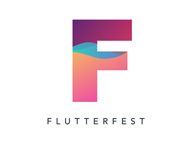 Flutterfest Logo f flutter flutterfest hack week hackathon iheartradio iheartradio music festival logo music festival soundwaves team logo visual design