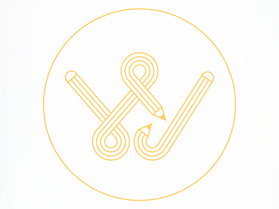 HJW monogram v3 monogram logo initials lines pencil