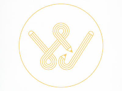 HJW monogram v3 initials lines logo monogram pencil