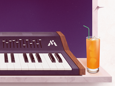 Fruitful detail view airbrush drink fruit illustration juice keys lp marble music piano synth window
