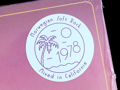 Lion & the Lamb sticker cover art vinyl music ocean summer lp 70s palm tree sun line sticker outline