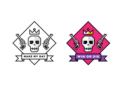 Which one do you like better? crown guns illustration illustrator minimal minimalistic skull