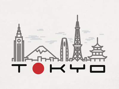 Tokyo buildings city illustration japan landscape minimal skyline tokyo