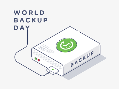 World Backup Day backup disk hard drive hd illustration illustrator line art mikepolak stroke world backup day