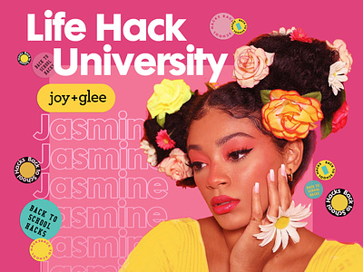 Joy+Glee Life Hack series with Jasmine Brown design