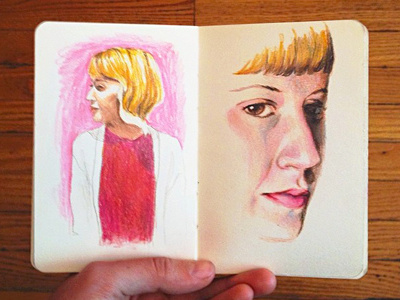 Sketchbook colored pencil illustration portrait sketchbook