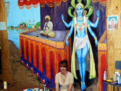 Bollywood Mural acrylic illustration mural