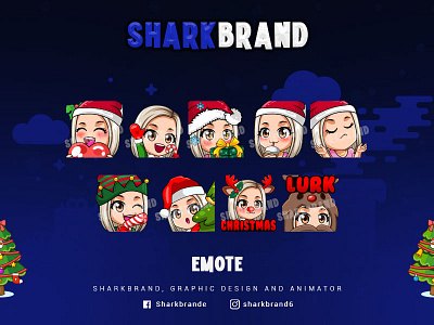 Emotes for Christmas design emotes illustration logo vector