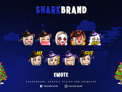 Wizard girl design emotes illustration logo vector