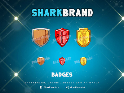 Shield badges design emotes illustration logo vector