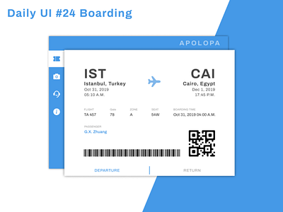 Daily UI Challenge 024 (Boarding Pass)