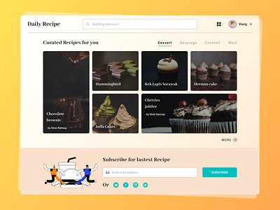 Daily UI Challenge 091 (Curated for you) daily ui dailyui design dessert figma food meal ui ux web web design