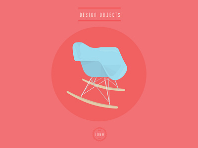 Design objects | Eames Chair chair design eames flat illustration