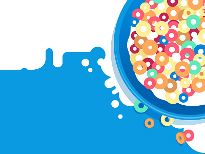 bowl of cereal colors flat icons illustration infography vector