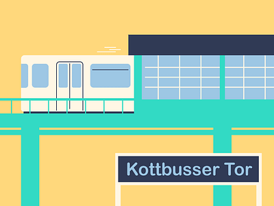 Kotti berlin colours illustrator illustrattion kottbusser tor u bahn vector
