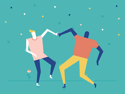 stay young, go dancing. colours dance flat illustration illustrator love vector