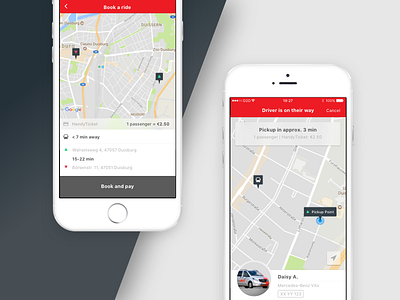 DVG myBUS app b2b consumer d2d door2door ios mobile rideshare startup ui