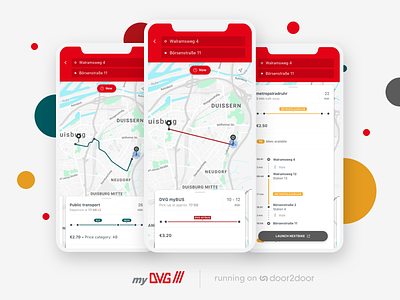 myDVG multimodal app android app iphone iphone x maps mobility public transportation ridepooling rideshare transportation uidesign ux-ui