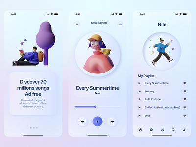 Music App Design Soft UI