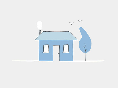 Hallo Huisje blue building home illustration winter