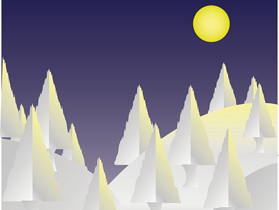 SNOW NIGHT design graphic design illustraion illustrator moon mountain mountains night snow snowfall trees