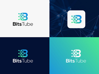 B letter Logo - Modern Letter Logo - B Tech logo - Bits tube