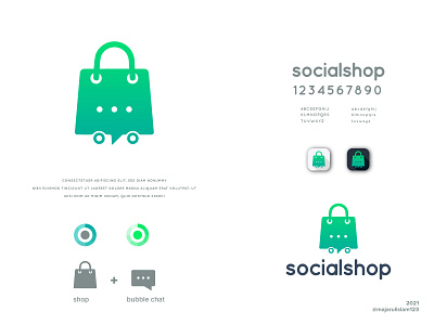 socialshop, logo and branding app logo brand identity chat company creative logo dual meaning flat logo gradient logo icon inspiration logo and branding logo design market minimal logo minimalist logo modern logo shop simple social vector