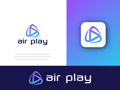 Air Play | Modern Logo And Branding | Logo folio a letter logo a play logo abstract logo app icon logo brand identity branding creative logo flat logo gaming logo gradient logo letter logo logo and branding logo design minimal logo minimalist logo modern logo play button player logo software it technology technology logo