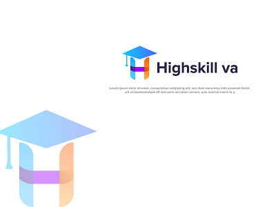 Highskill va - Modern Education Logo for sale. brand identity branding clean creative logo education education logo flat logo gradient logo letter h letter h logo lettering lettermark logo logo and branding logo design logotipo logotype minimal logo minimalist logo modern logo vector