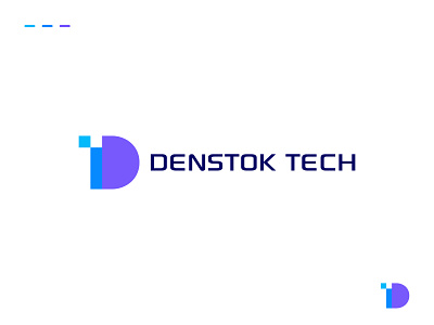 Modern D techy logo and branding identity