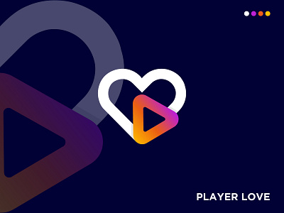 Player Love logo abstract logo app icon app logo best logo designer brand identity branding creative logo dual meaning flat logo gradient logo graphic design logo and branding logo design love logo minimal logo minimalist logo modern logo player logo player love logo symbol